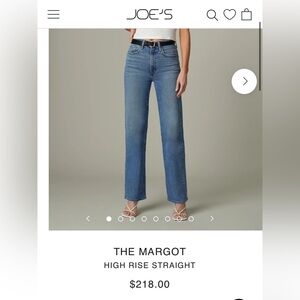 NWT Joes Jeans “The Margot” High Rise Straight Size 30x31